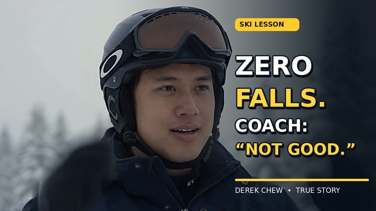 Film artwork for Derek Chew's story about a ski lesson